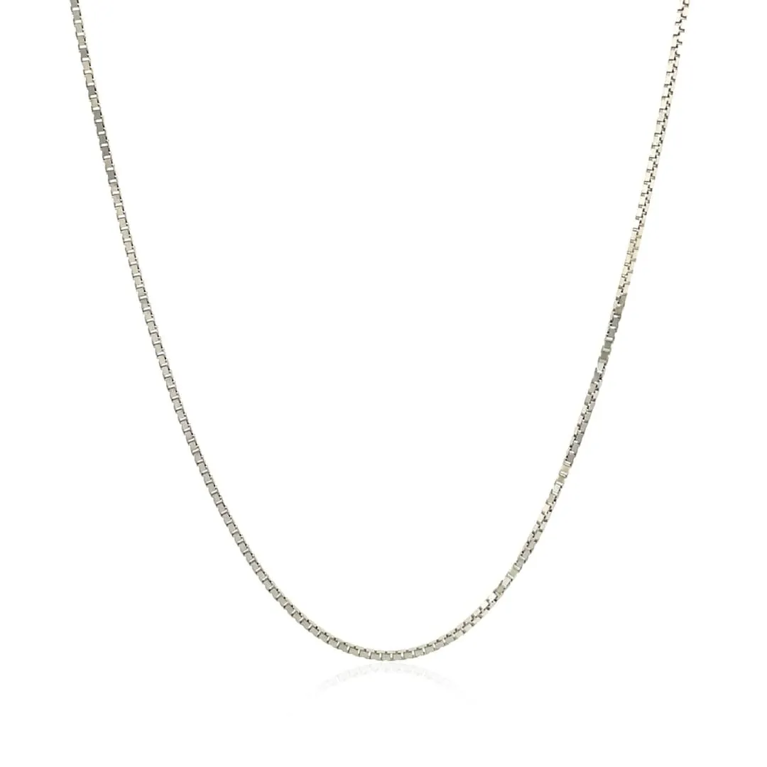 10k White Gold Classic Box Chain 0.8mm