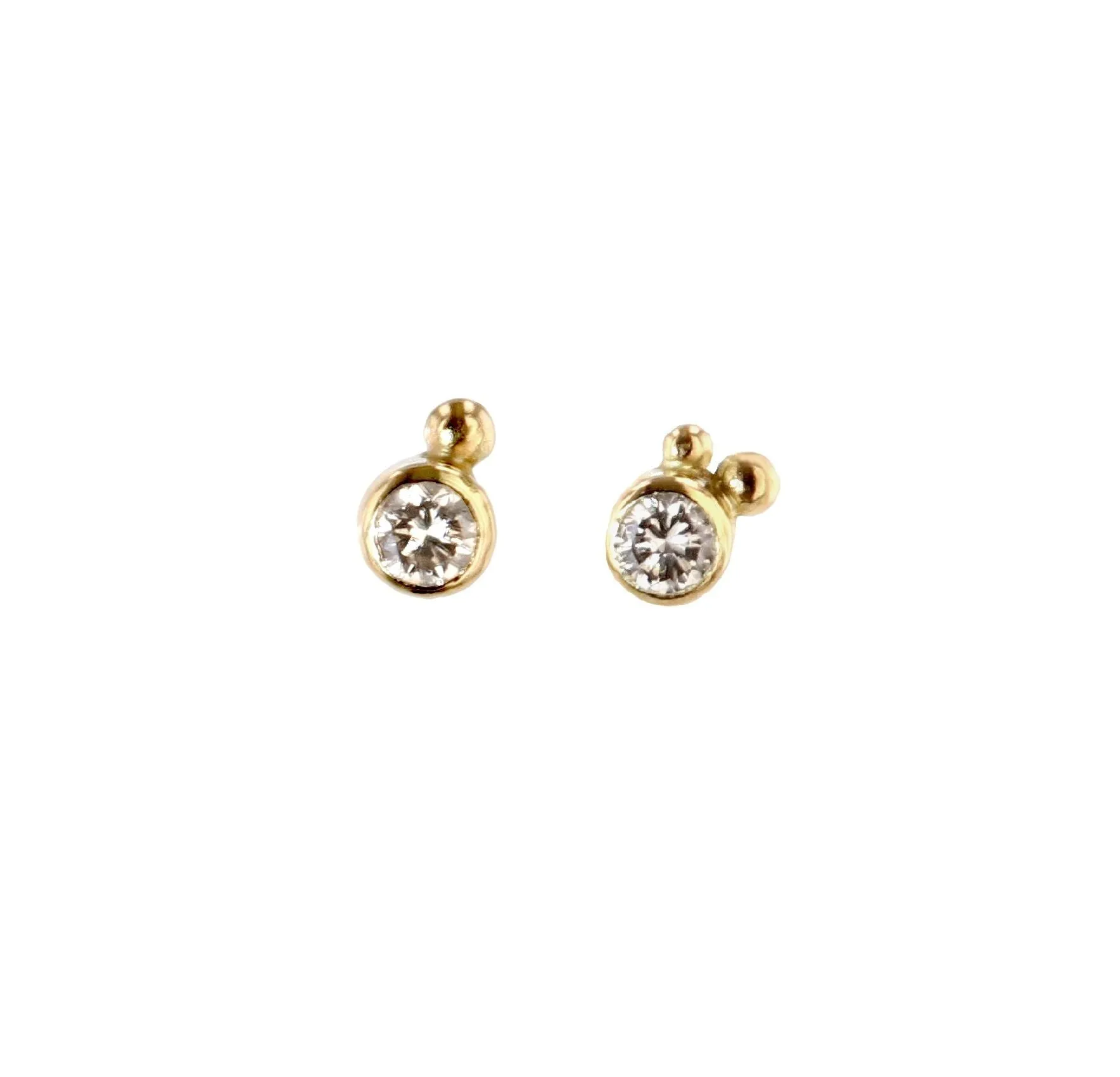 18K & 22K Gold Studs w. Diamonds