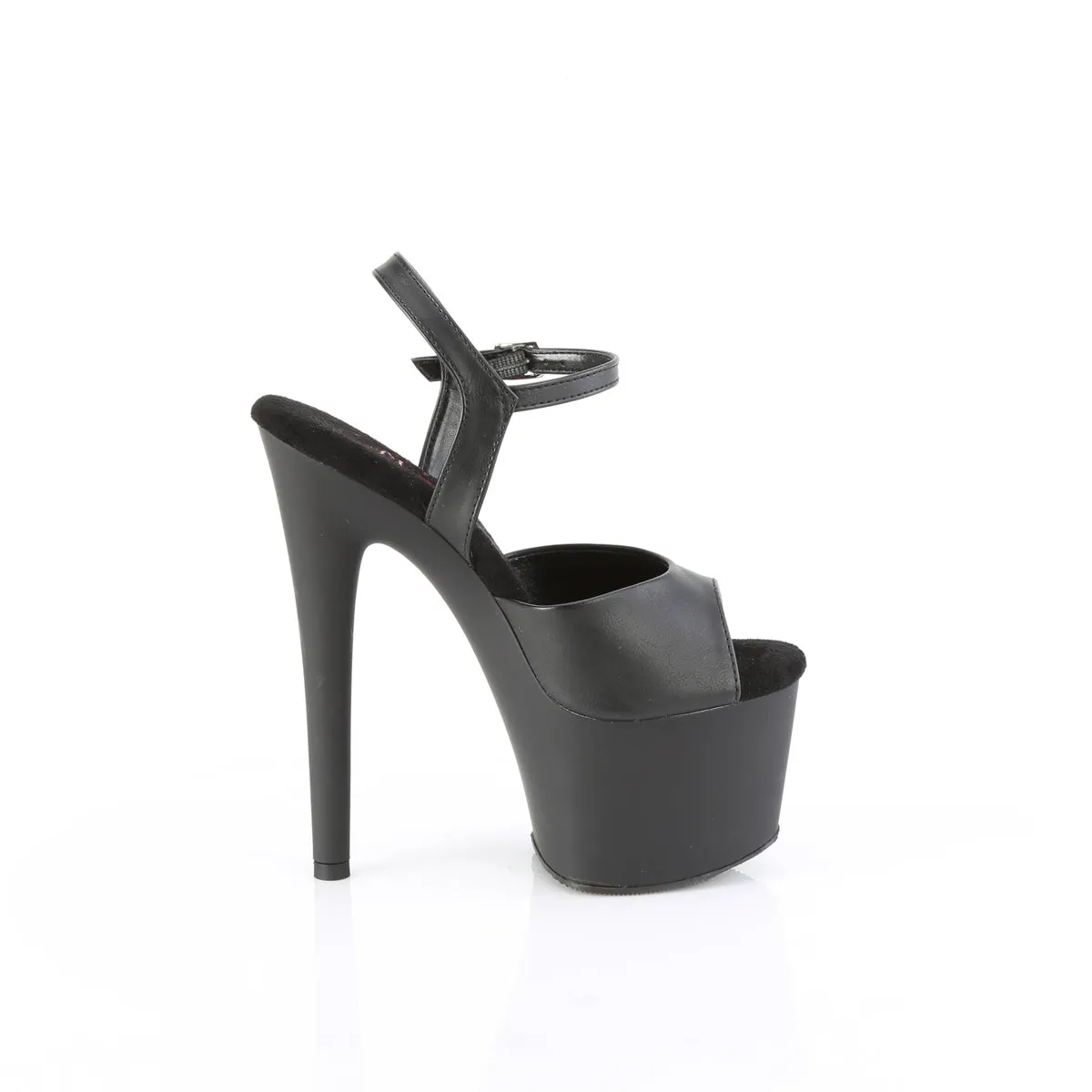 7 Inch Heel PASSION-709 Black Pu