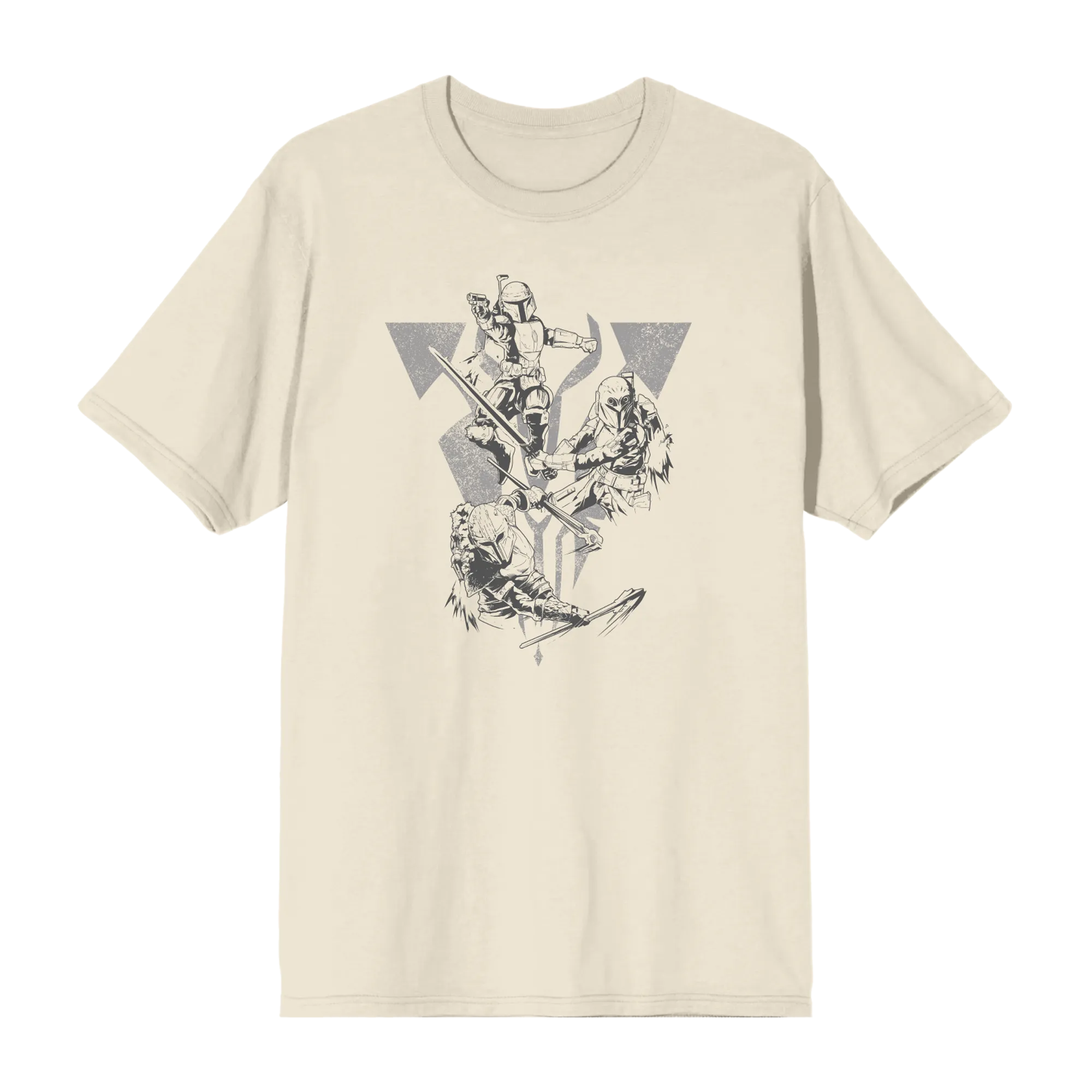 Axe Woves, The Armorer and Bo Katan with Mythosaur Natural Tee