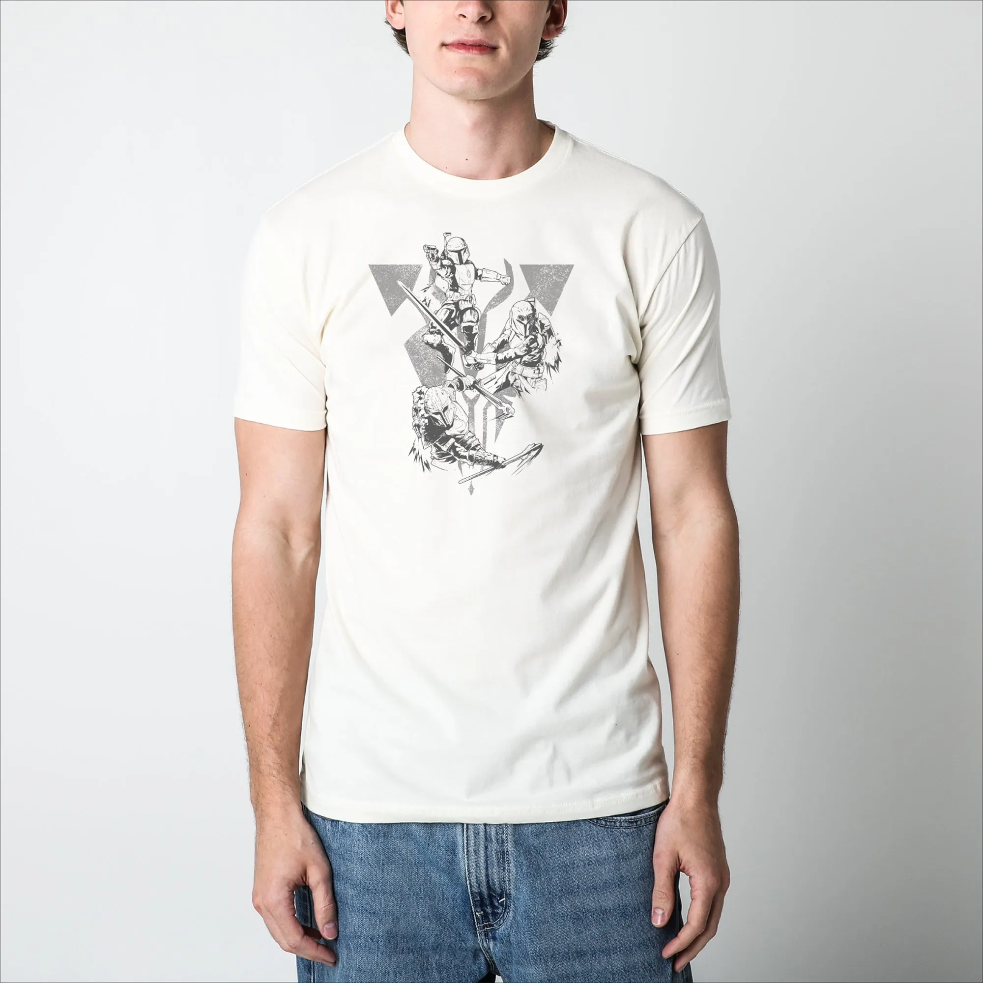 Axe Woves, The Armorer and Bo Katan with Mythosaur Natural Tee