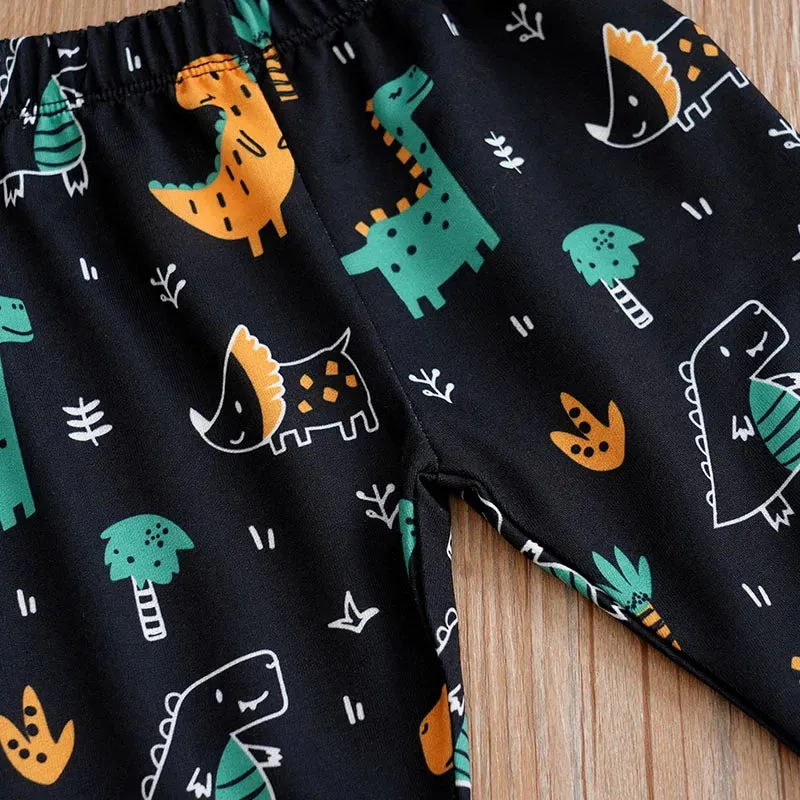 Baby Boys Animal Dinosaur Long Bodysuit  Pants Set