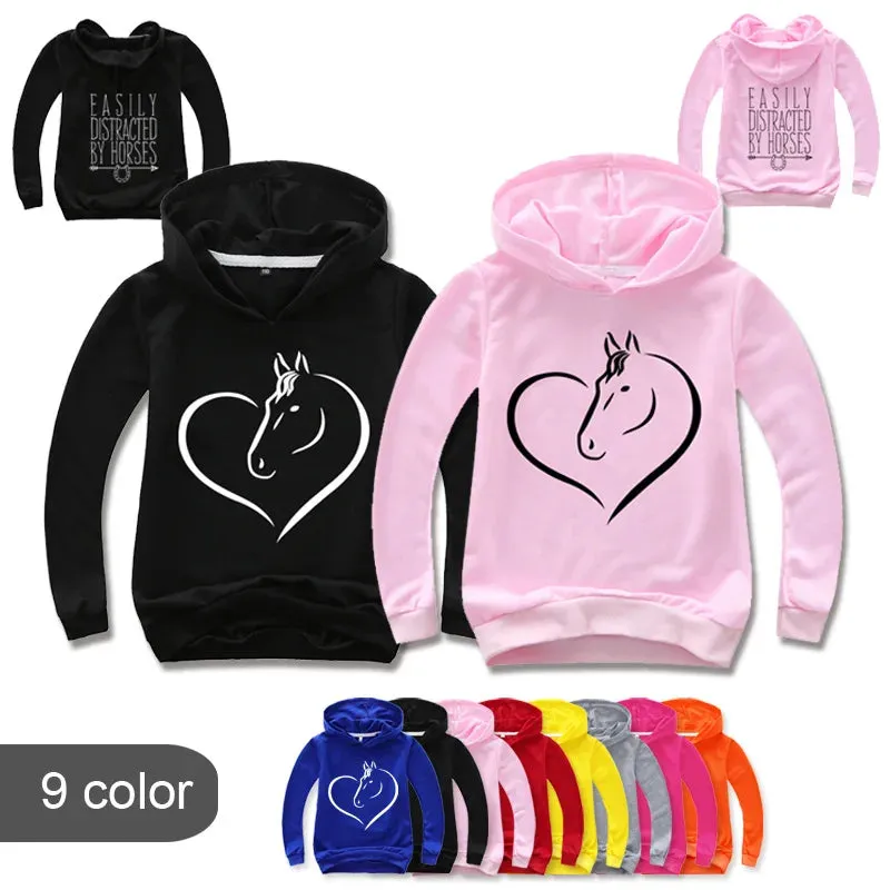 Baby Girls 24M-12Y Cartoon Heart Animal Hoodies