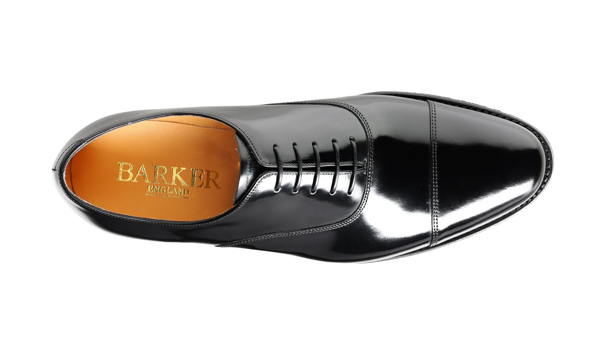 Barker Cheltenham  Classic Oxford Shoe - Hi Shine Black