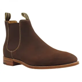 Barker Mansfield Classic Chelsea Boots - Mid  Brown Waxy Suede