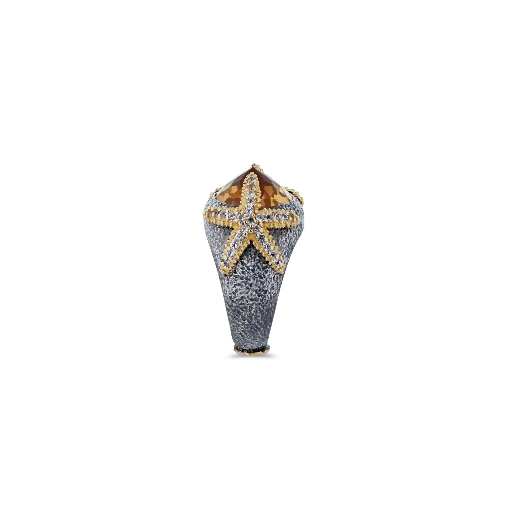 BEAUTY AND THE BEAST CITRINE STARFISH STATEMENT RING