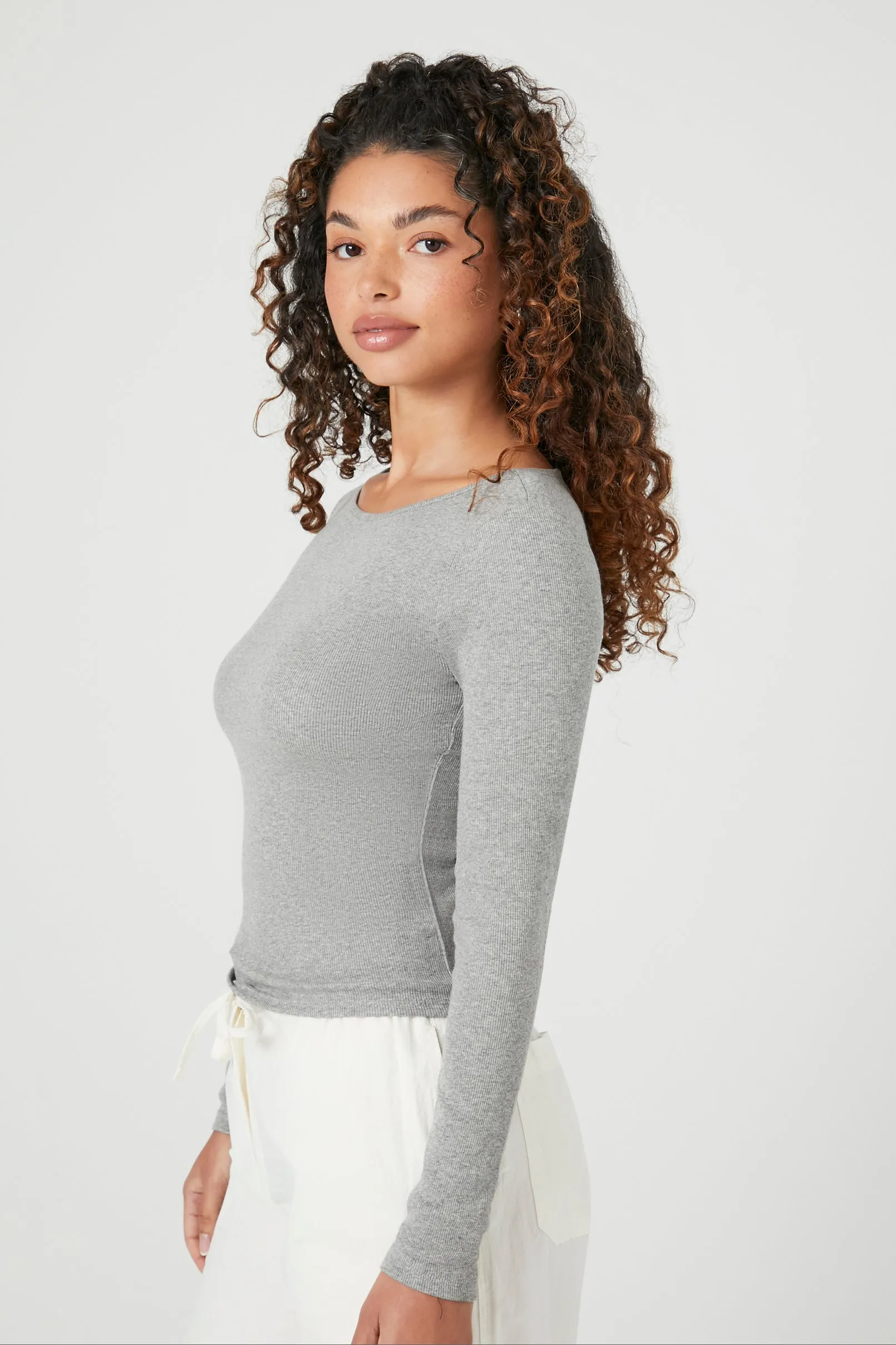 Boat Neck Long-Sleeve Top