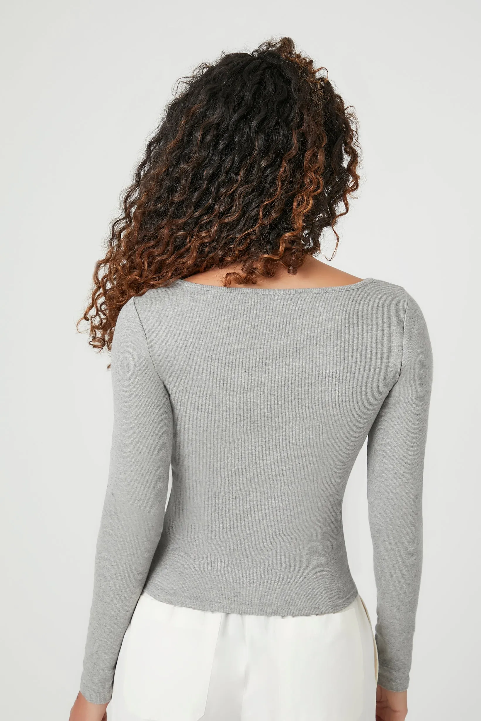 Boat Neck Long-Sleeve Top