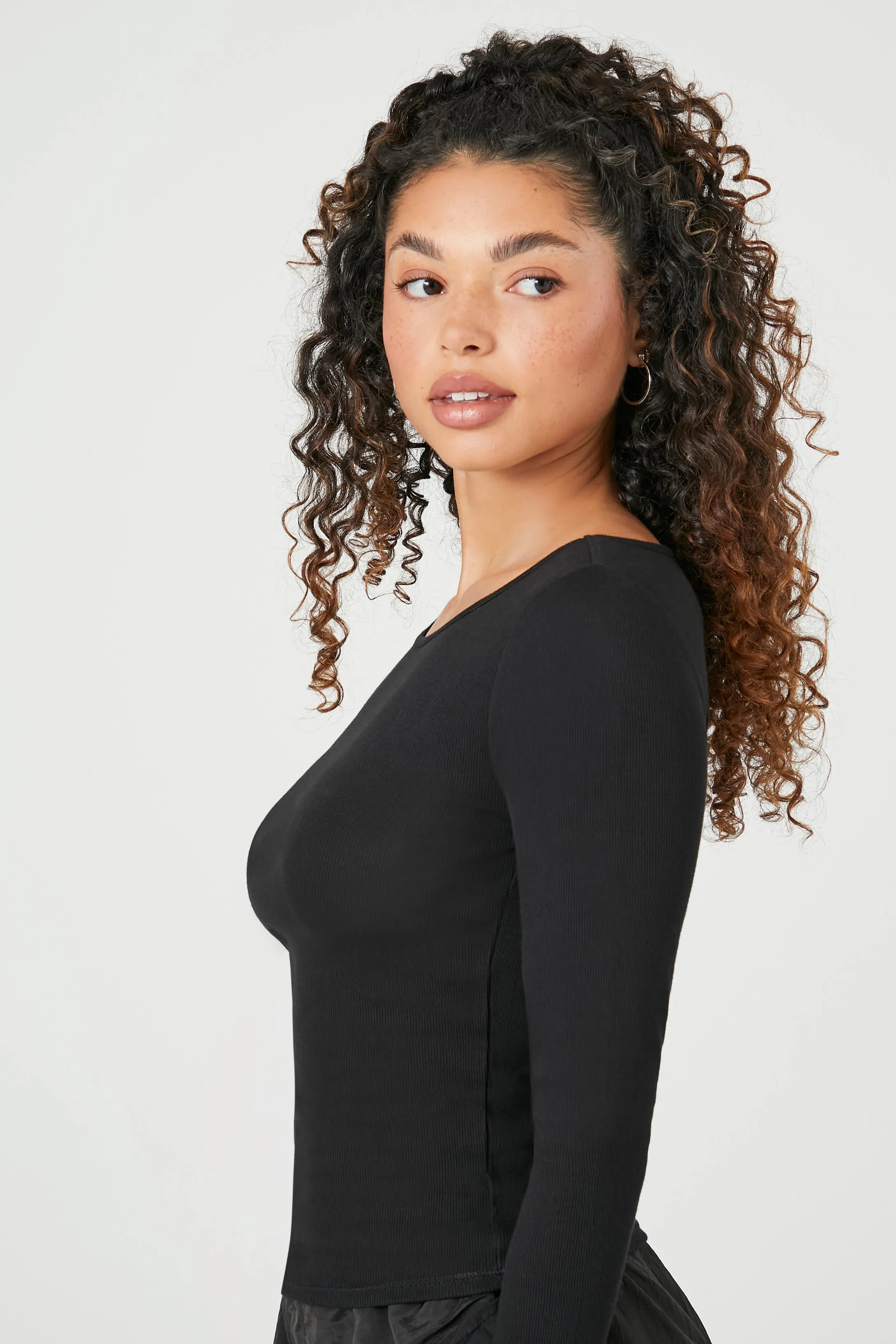 Boat Neck Long-Sleeve Top