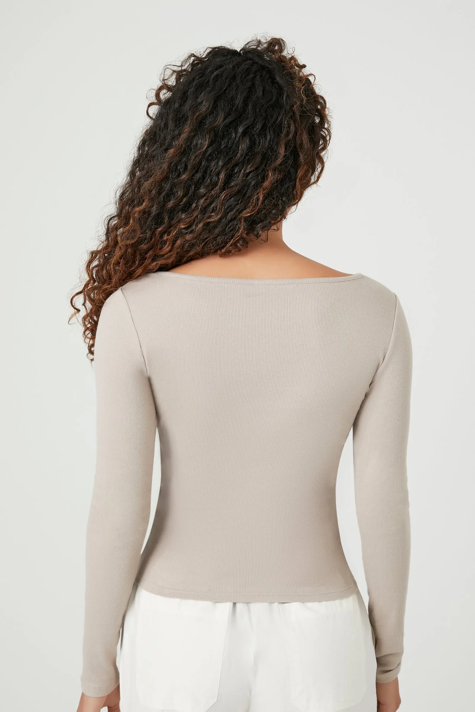 Boat Neck Long-Sleeve Top