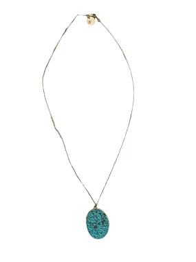 Carved Turquoise Pendant