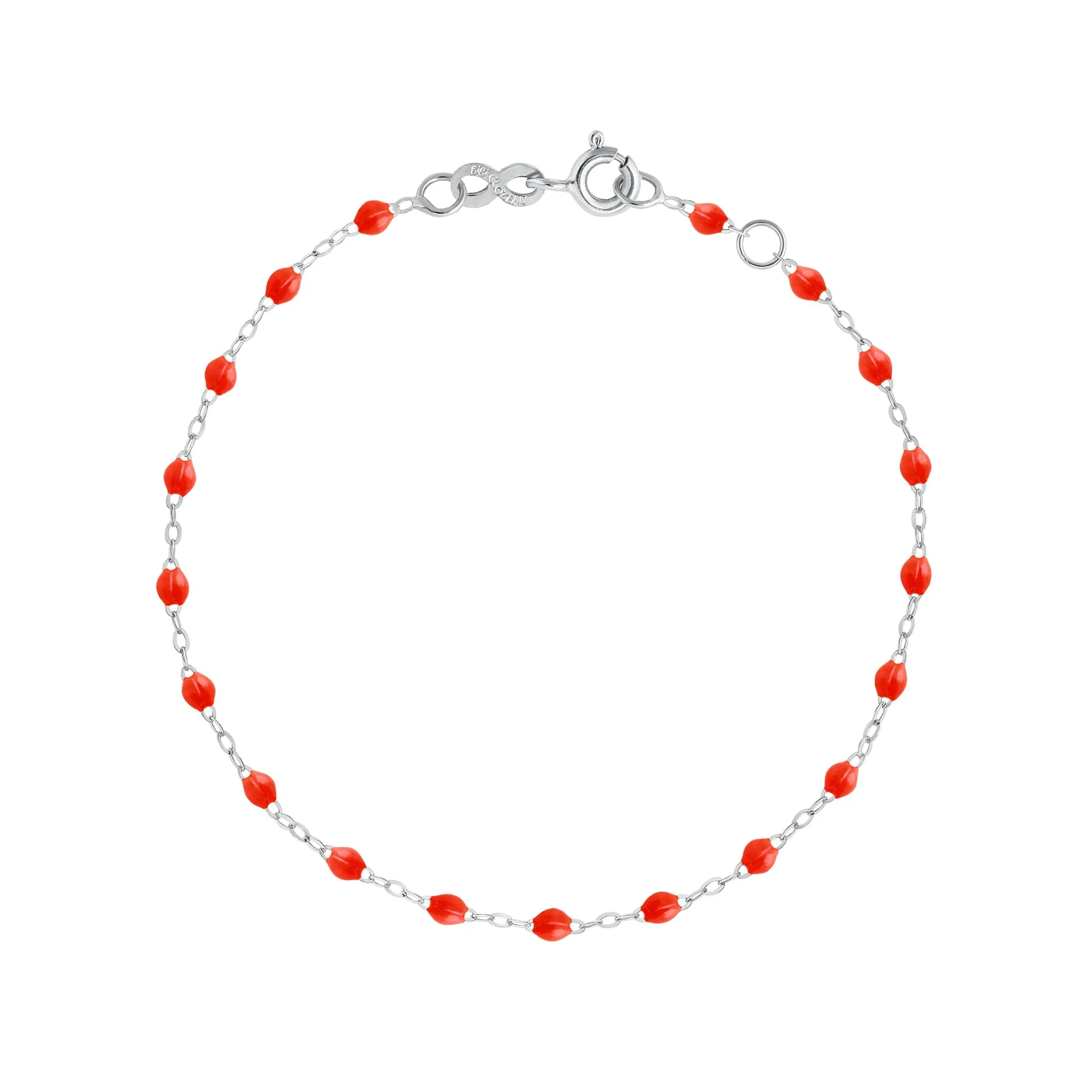 Classic Gigi Coral Anklet, White Gold, 9.4"