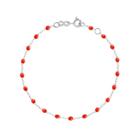 Classic Gigi Coral Anklet, White Gold, 9.4"