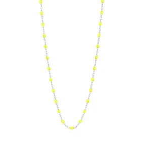 Classic Gigi Lime necklace, White Gold, 16.5"