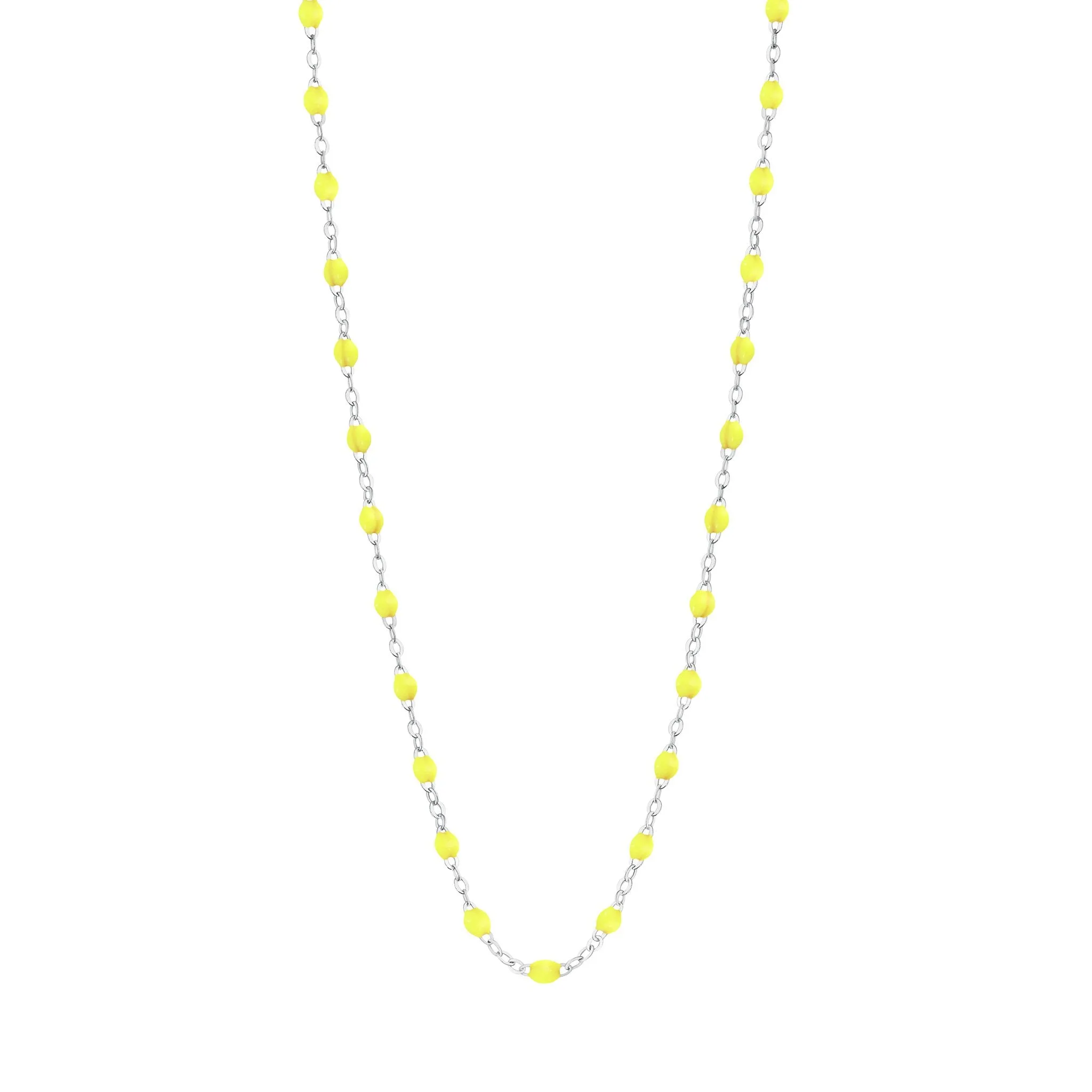 Classic Gigi Lime necklace, White Gold, 16.5"