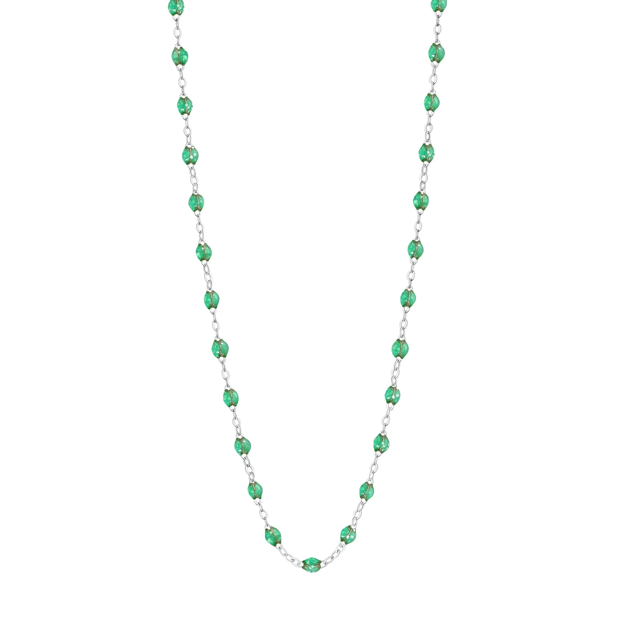 Classic Gigi Mint Necklace, White Gold, 19.7"