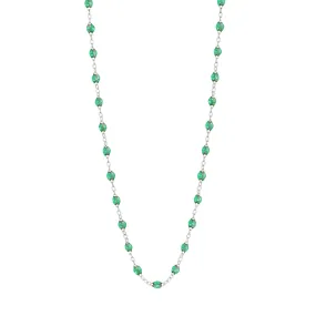 Classic Gigi Mint Necklace, White Gold, 19.7"