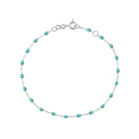 Classic Gigi Turquoise Green bracelet, White Gold, 7.5"