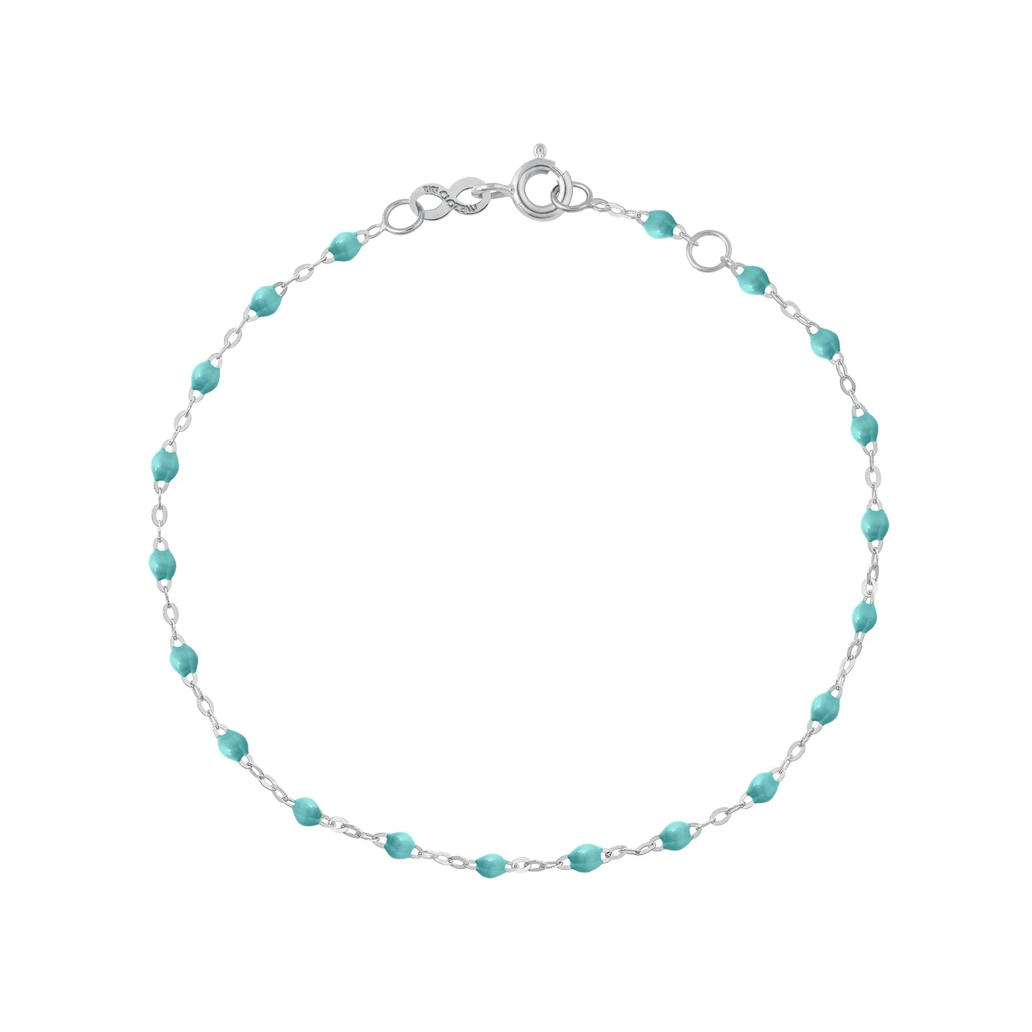 Classic Gigi Turquoise Green bracelet, White Gold, 7.5"