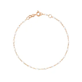 Classic Gigi White Anklet, Rose Gold, 9.4"