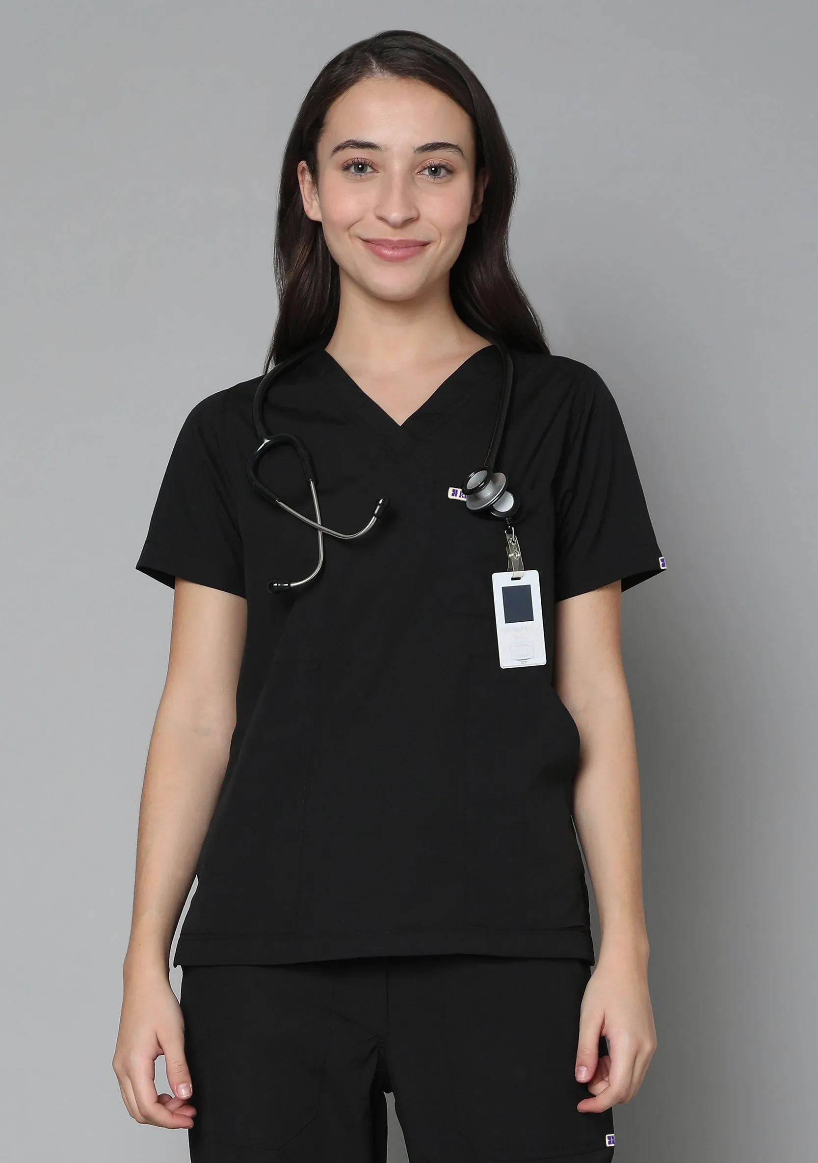 Classic Women's 5-Pocket (Black) Scrub