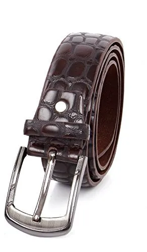 Crocodile Print Men's PU Leather Designer Dress Belt - Imported