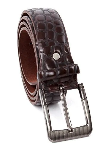 Crocodile Print Men's PU Leather Designer Dress Belt - Imported