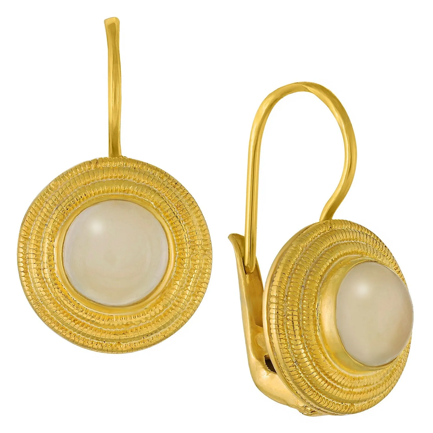 Discus Moonstone Earrings