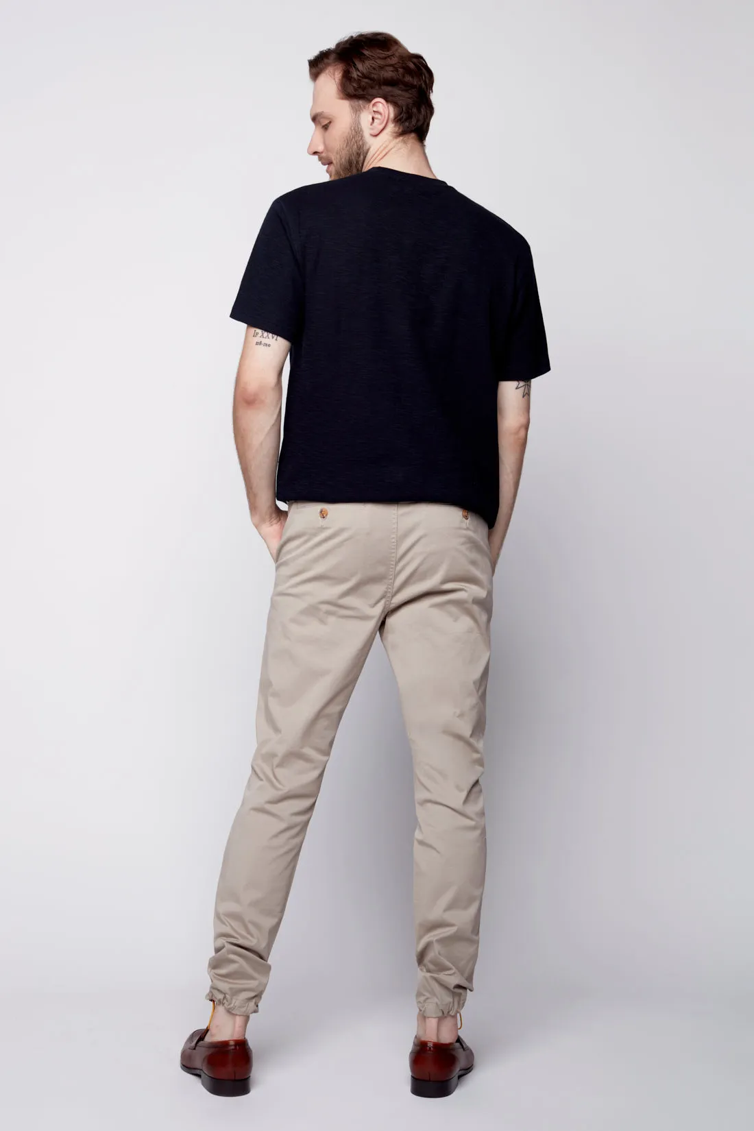 ELTON -  Slim Fit Chinos (Convertible Joggers) - Sage