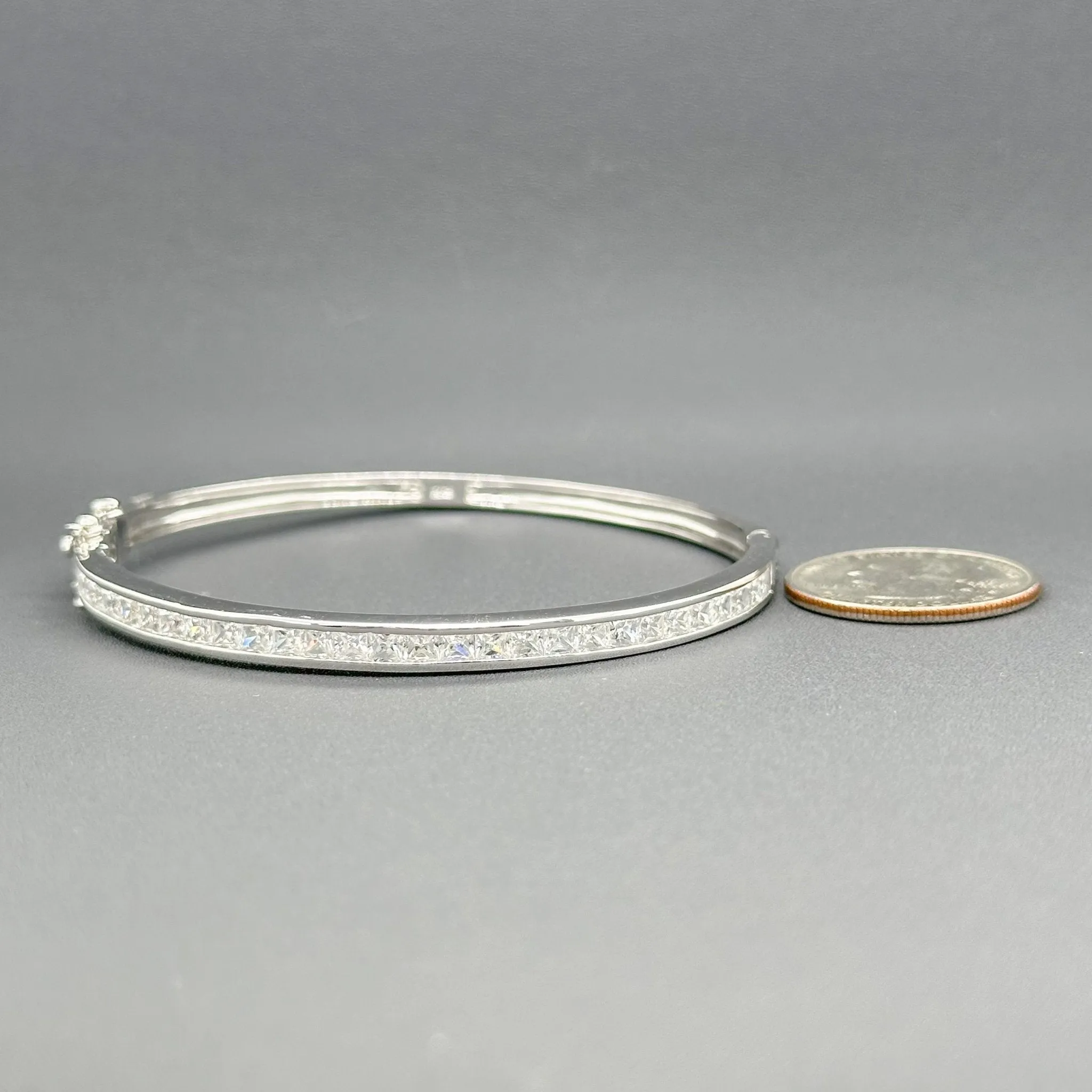 Estate SS CZ Bangle Bracelet