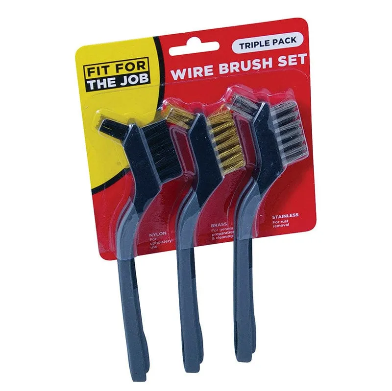 FFJ 3 Piece Soft Grip Mini Wire Brush Set