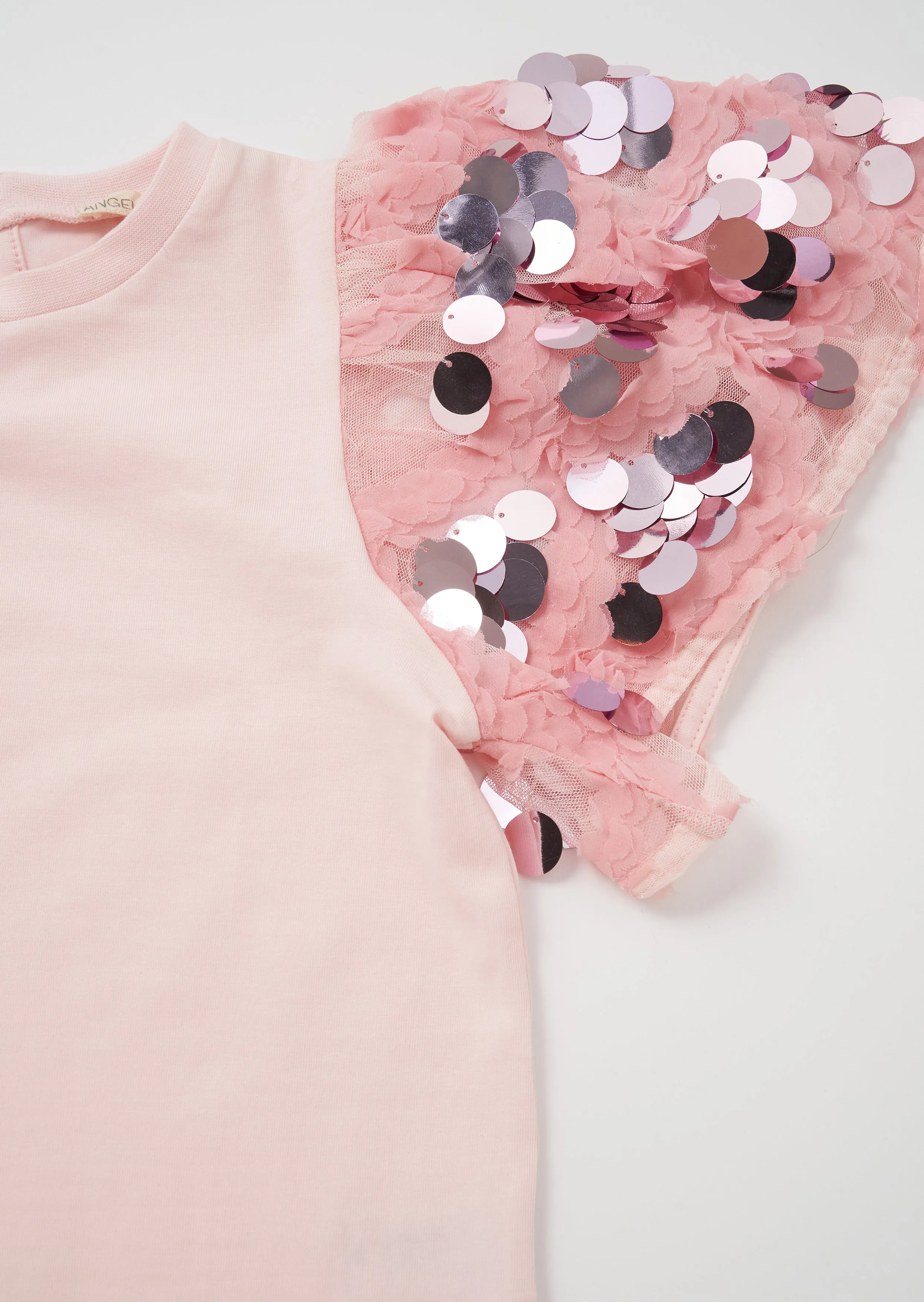 Freya Pink Sequin Sleeve Tee