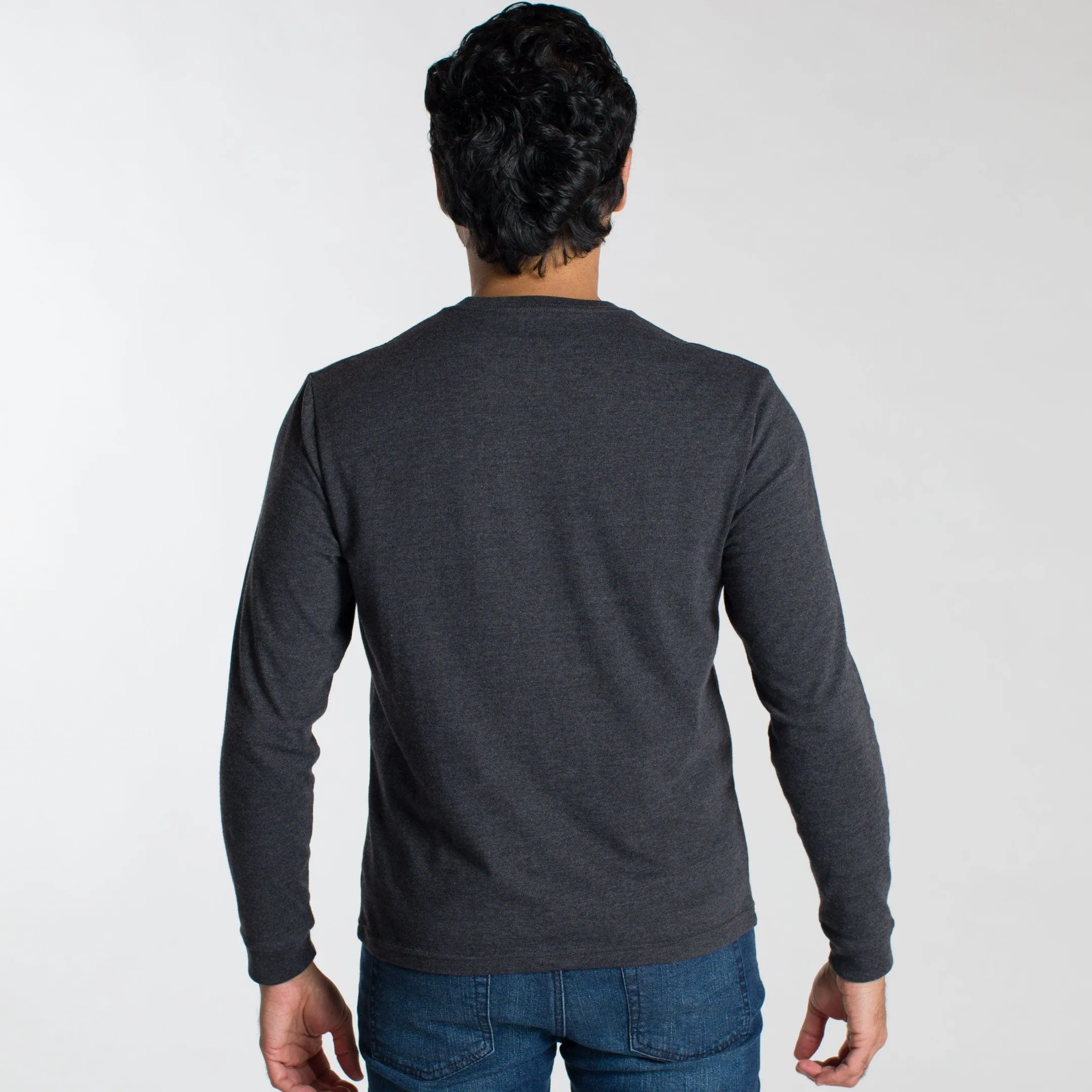 Heather Charcoal Long Sleeve Pocket Tee