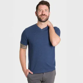 Heather Navy V-Neck Tee