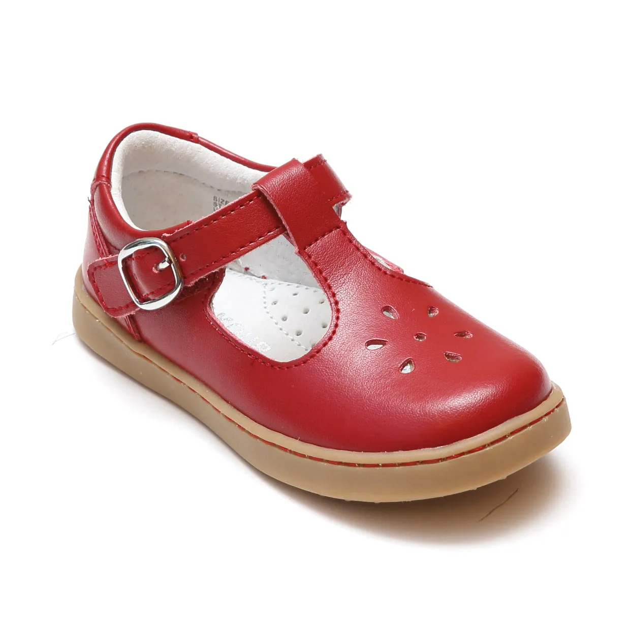 L'Amour Chelsea Classic Leather T-Strap Mary Janes