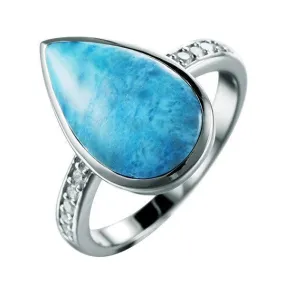 Larimar Teardrop Ring