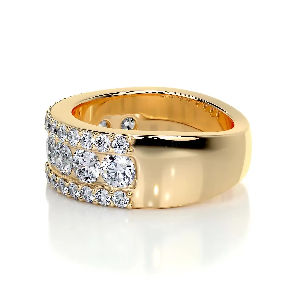 Nia Diamond Wedding Ring   (2 Carat) -18K Yellow Gold