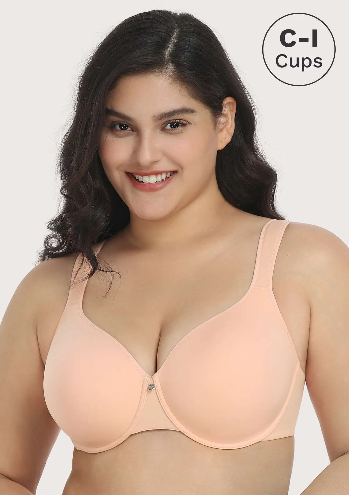 Patricia Smooth Classic Light Pink T-shirt Lightly Padded Minimizer Bra Set