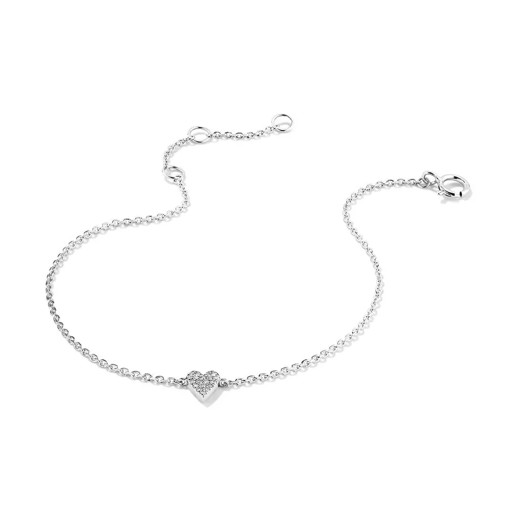 Pavé Lab Grown Diamond Mini Heart Bracelet