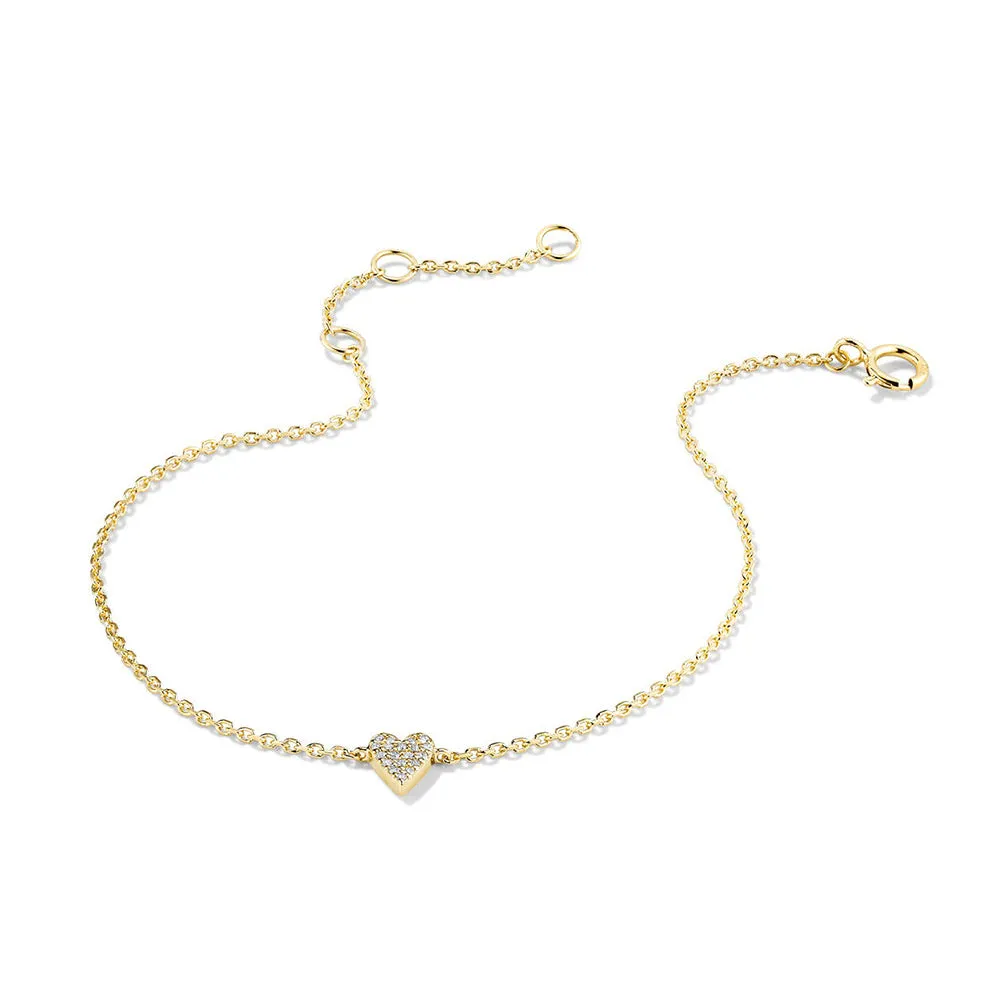 Pavé Lab Grown Diamond Mini Heart Bracelet