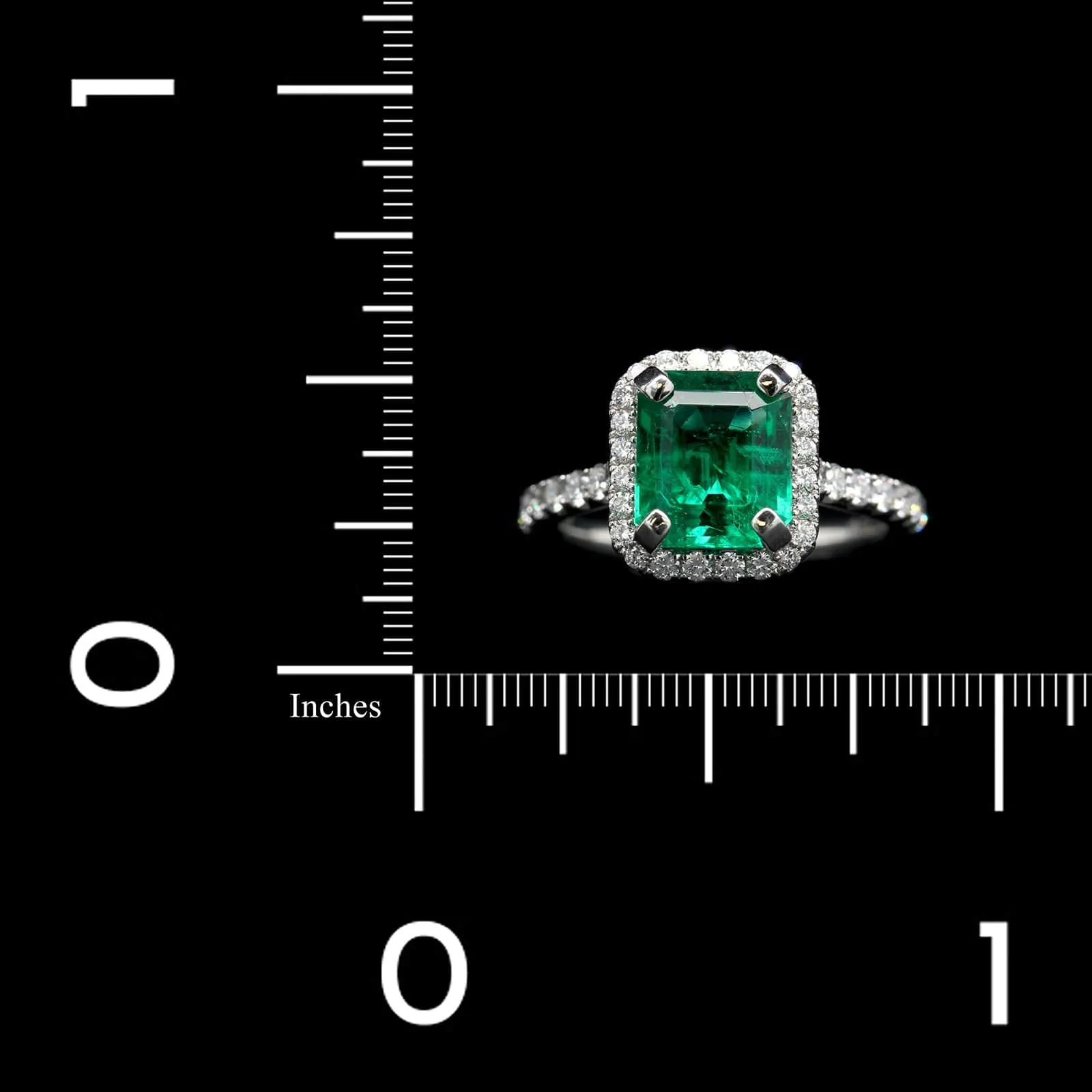 Platinum Estate Emerald and Diamond Ring