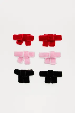 P.S. I Love You Bow Hair Clip Set - Multi Color