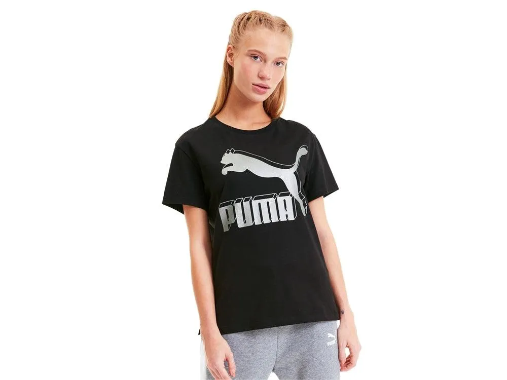 PUMA Classic Logo Tee T-Shirt Black Metallic 59551471