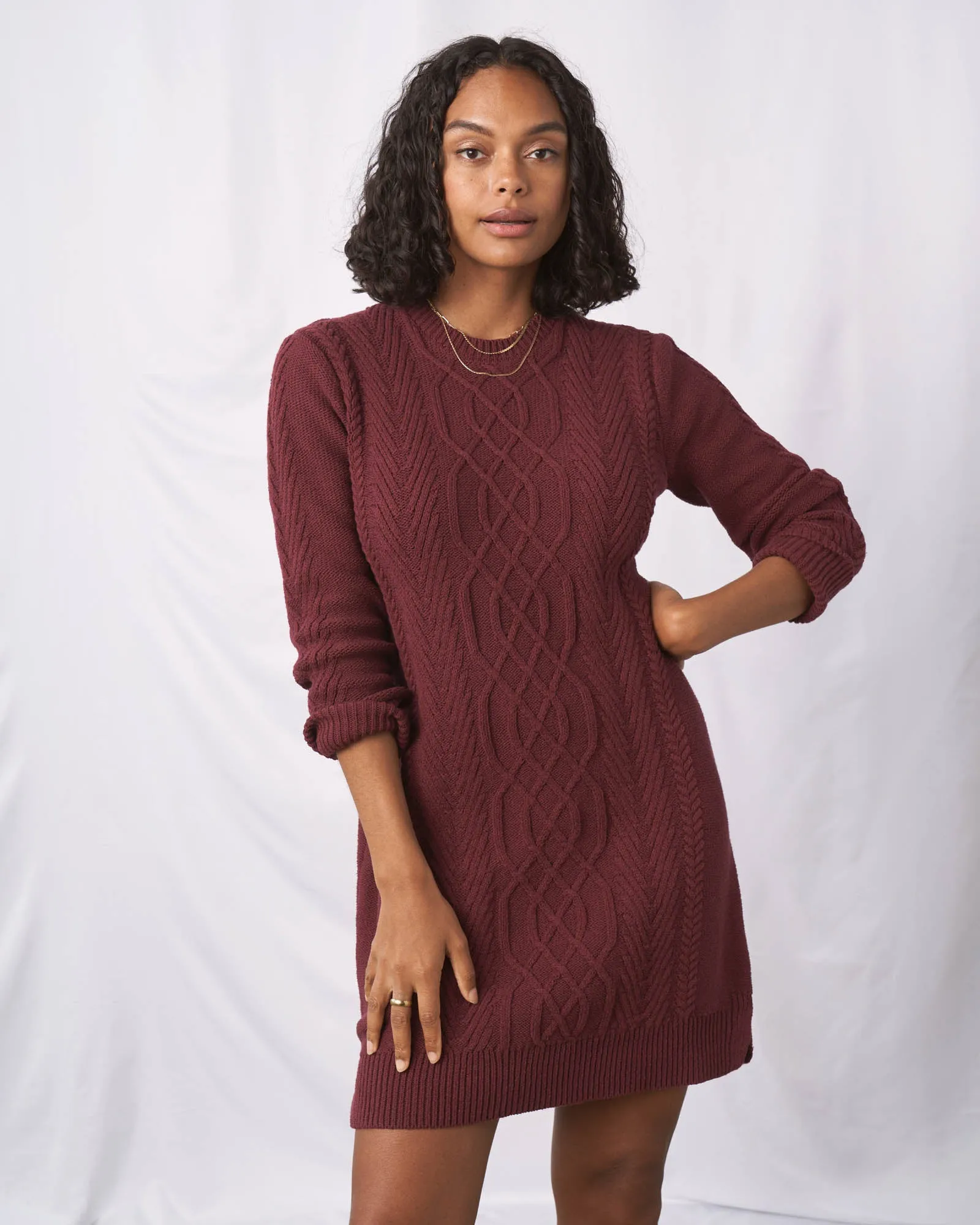 Recycled Tie Back Sweater Dress