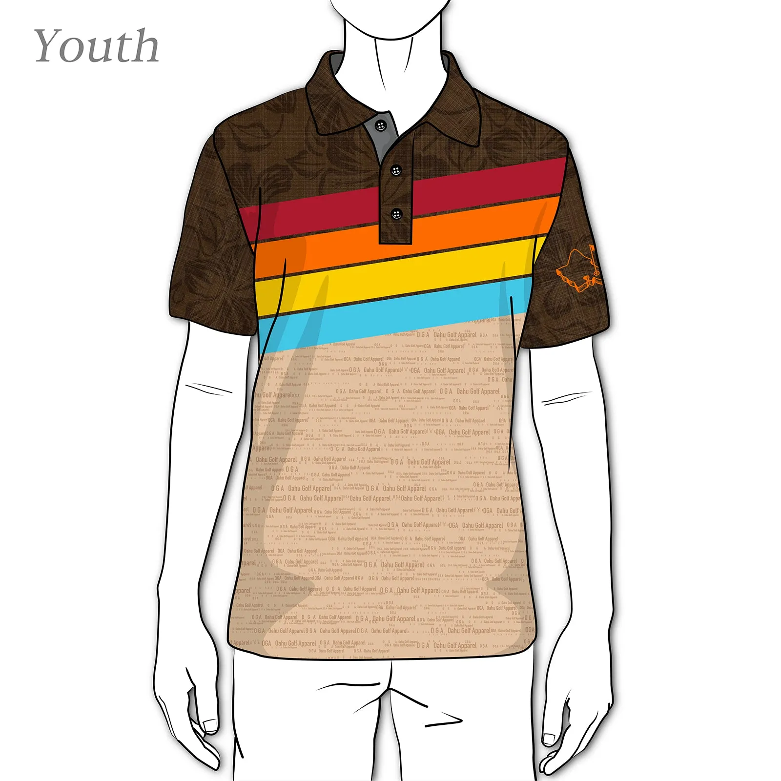 Retro Stripes - OGA Youth Polo