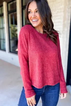 RIBBED DOLMAN LONG SLEEVE SWEATER