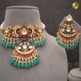 ‘SABYASACHI’ inspired Multicolor Pachi Kundan Choker Set