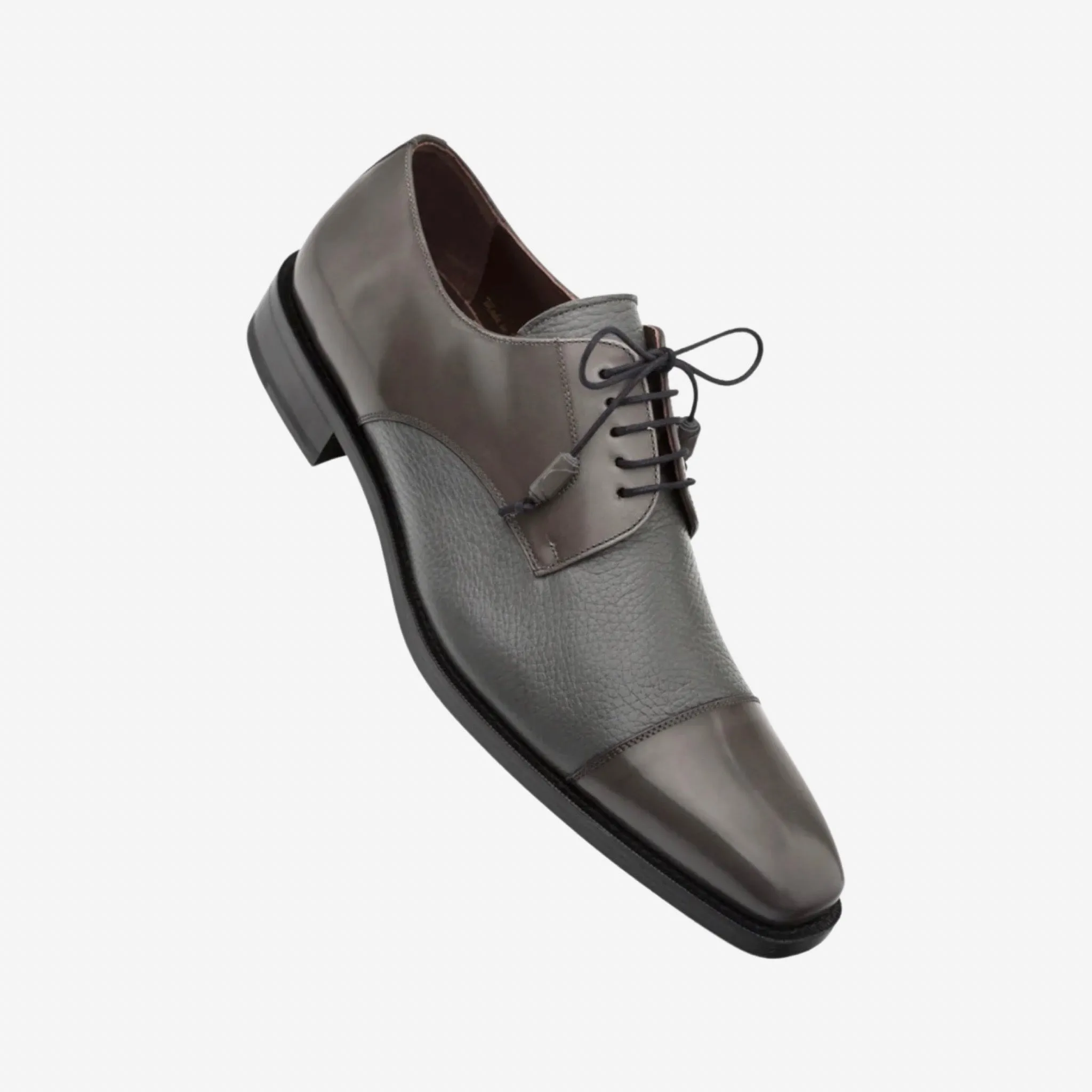 Soka Deerskin and Calfskin Cap-toe Oxfords