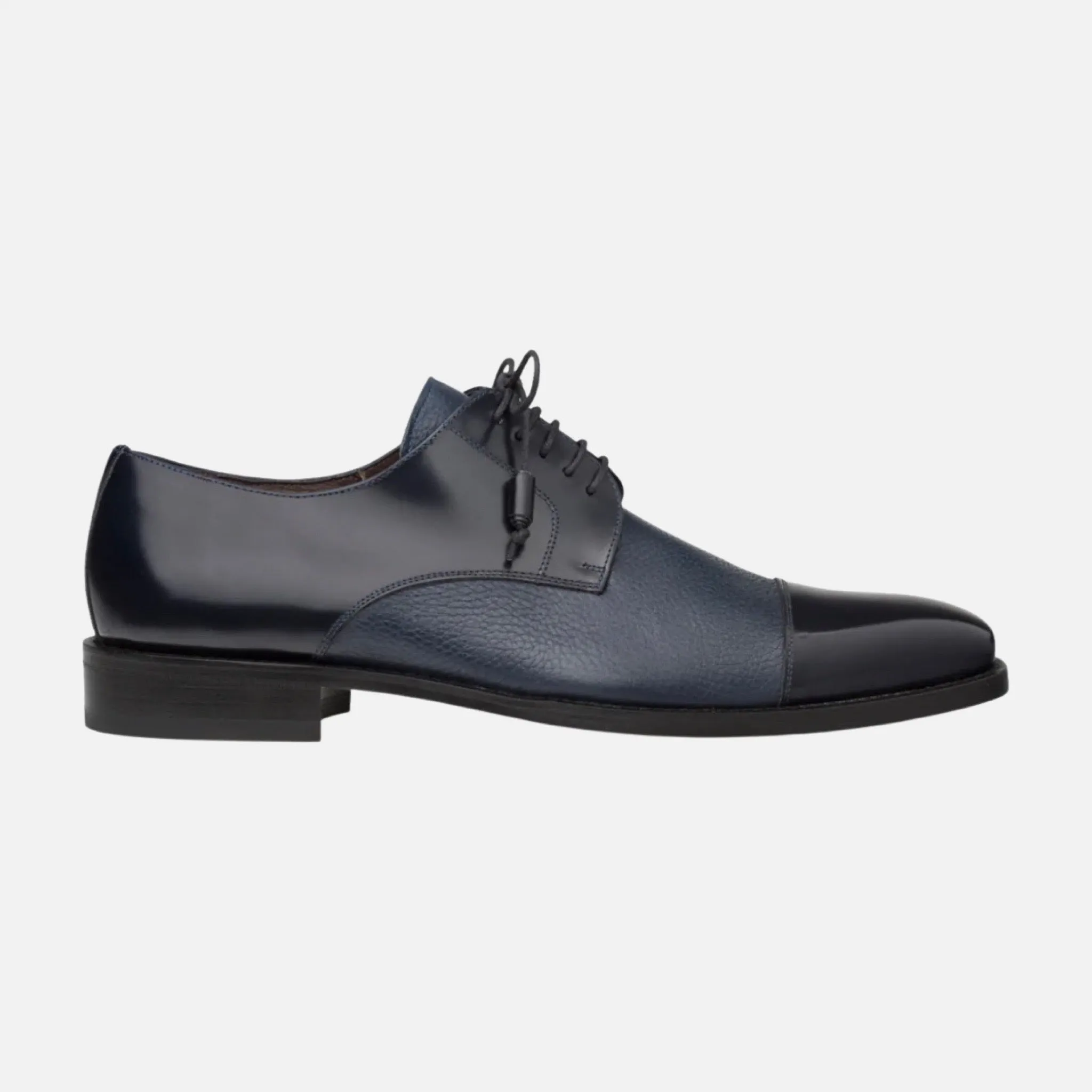 Soka Deerskin and Calfskin Cap-toe Oxfords