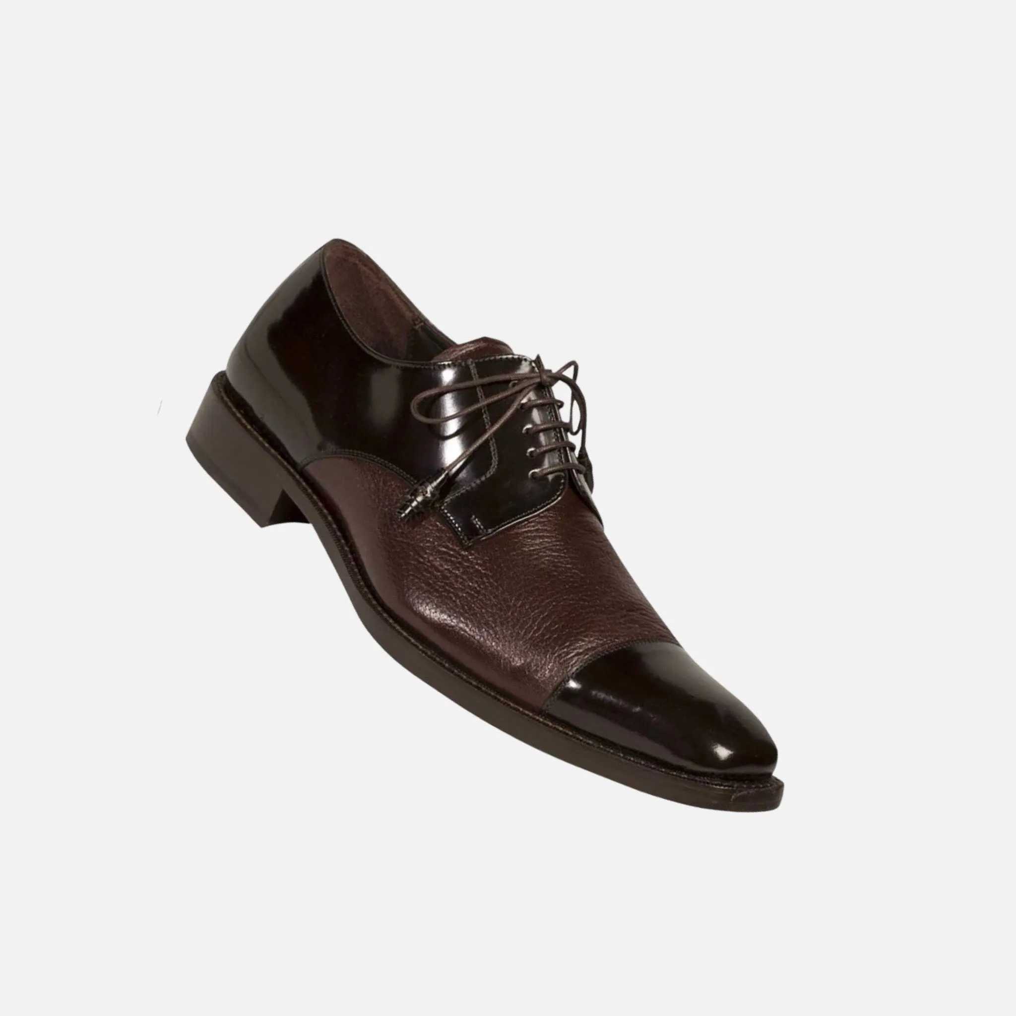 Soka Deerskin and Calfskin Cap-toe Oxfords